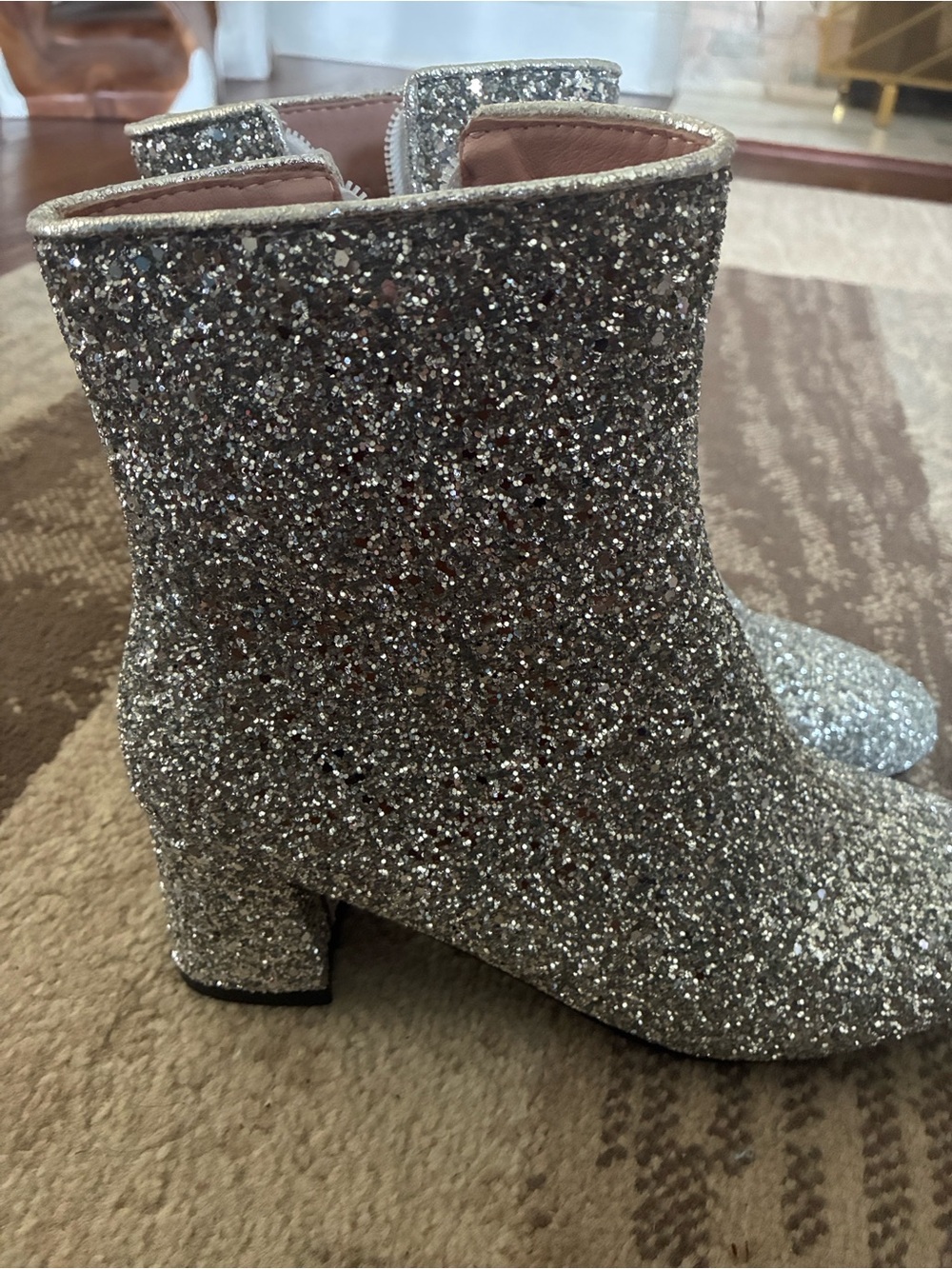 Sparkle Silver Glitter Ankle Boots - Women - Picture 7 of 10